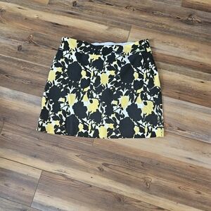 Floral Yellow and Black Women's Skirt